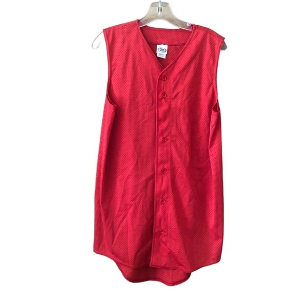 Mens / HIGH FIVE/ Baseball Jersey Sleeveless T Shirt Team Uniform Solid Red M/S - Picture 1 of 10